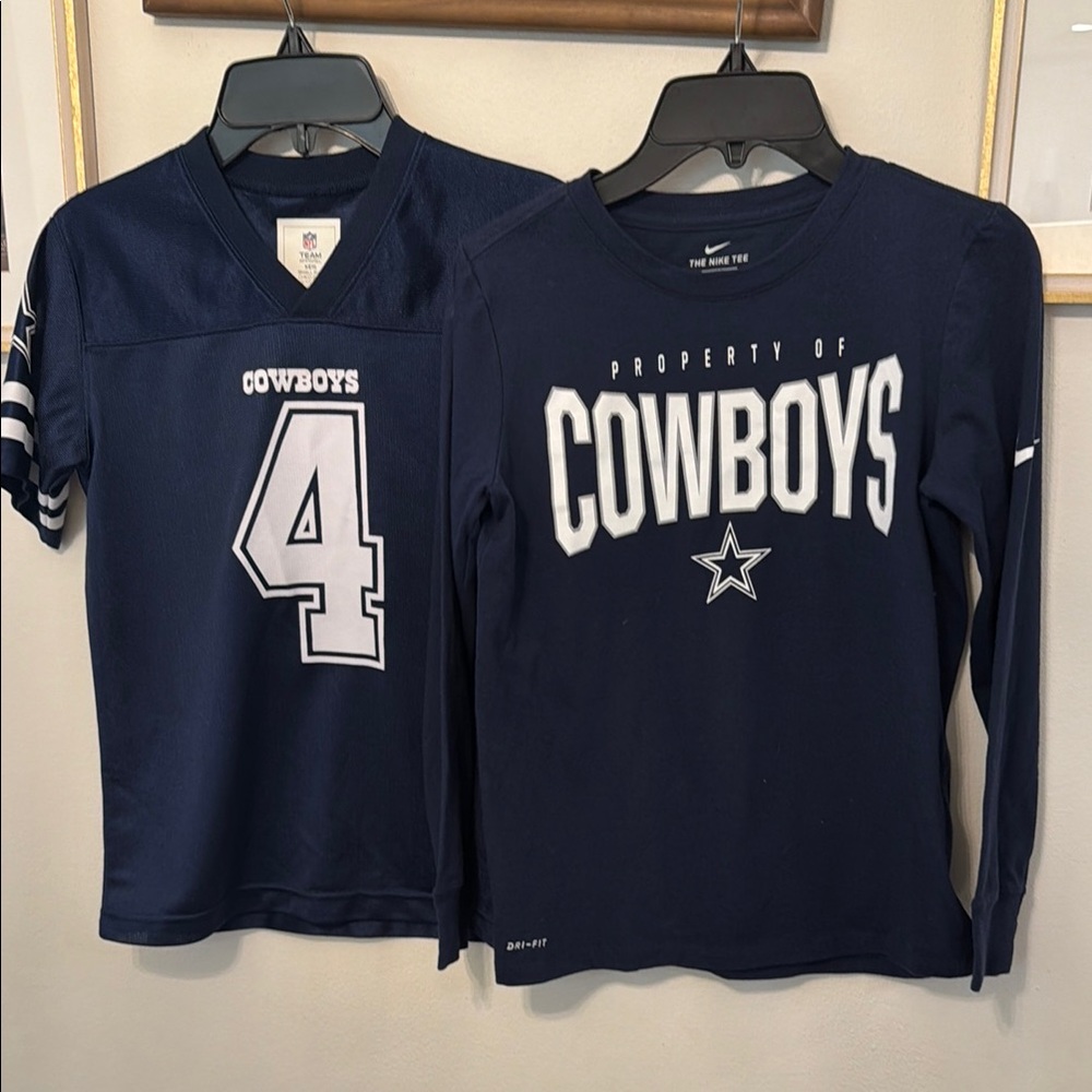 Dallas Cowboys Kids Navy Long Sleeve & Jersey Set #4 Prescott